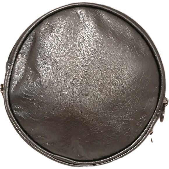 Giorgio Armoni Makeup Cosmetics Bag Circle Pouch Gunmetal Gray Designer Round - Picture 4 of 16